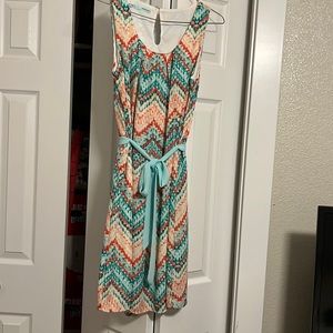 Maurice’s mint and coral dress with waist tie